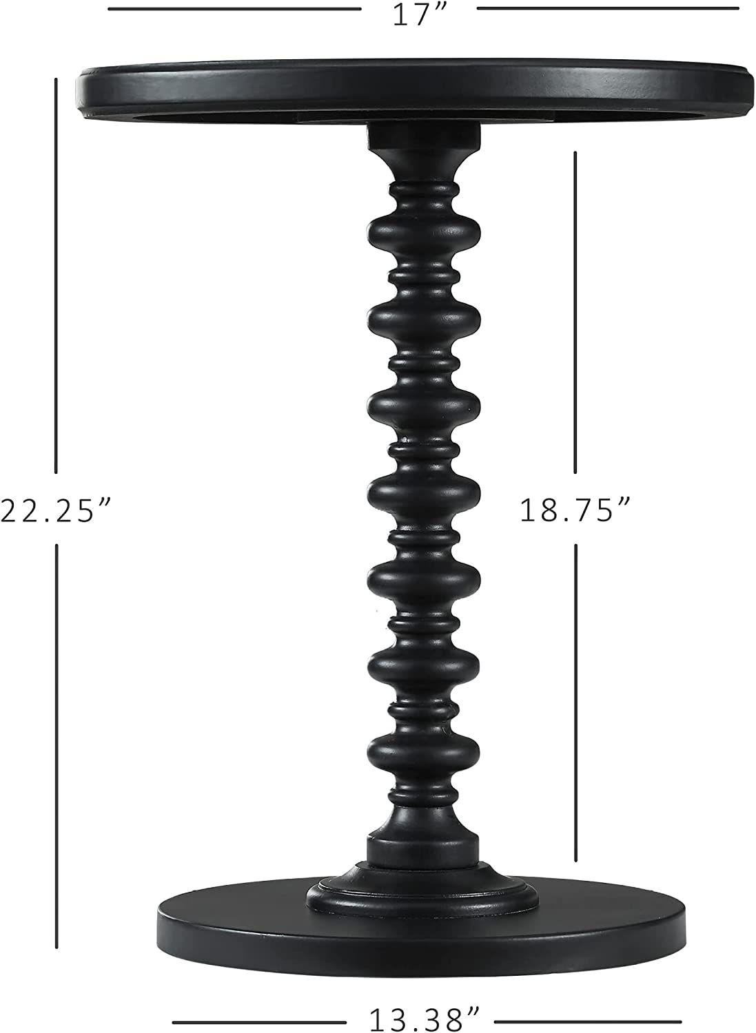 Powell Furniture Round Spindle Table, Black