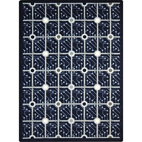 Joy Carpets Kaleidoscope Electrode Whimsical Area Rugs, 64-Inch by 92-Inch by 0.36-Inch, Navy