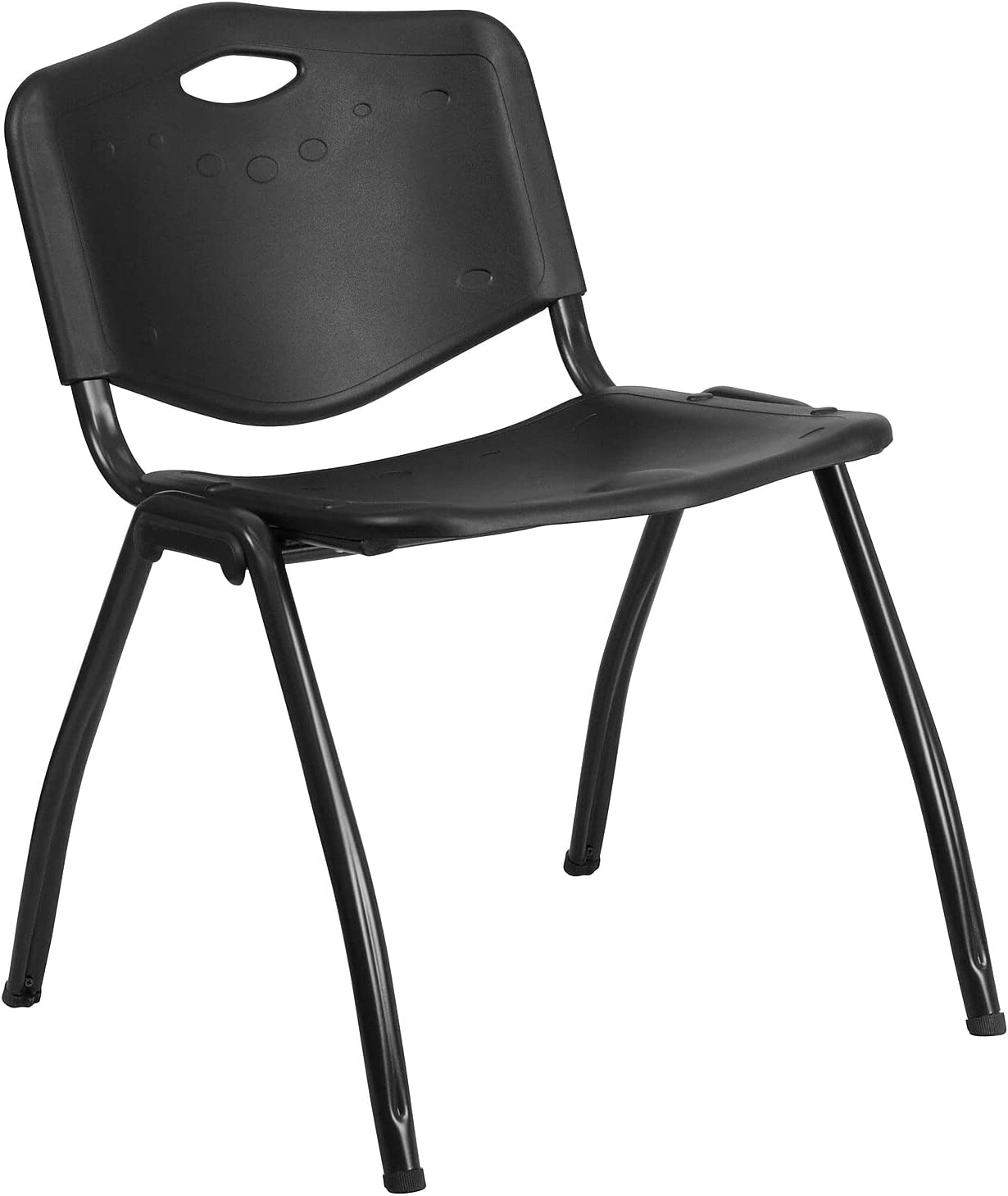 Flash Furniture HERCULES Series 880 lb. Capacity Black Plastic Stack Chair