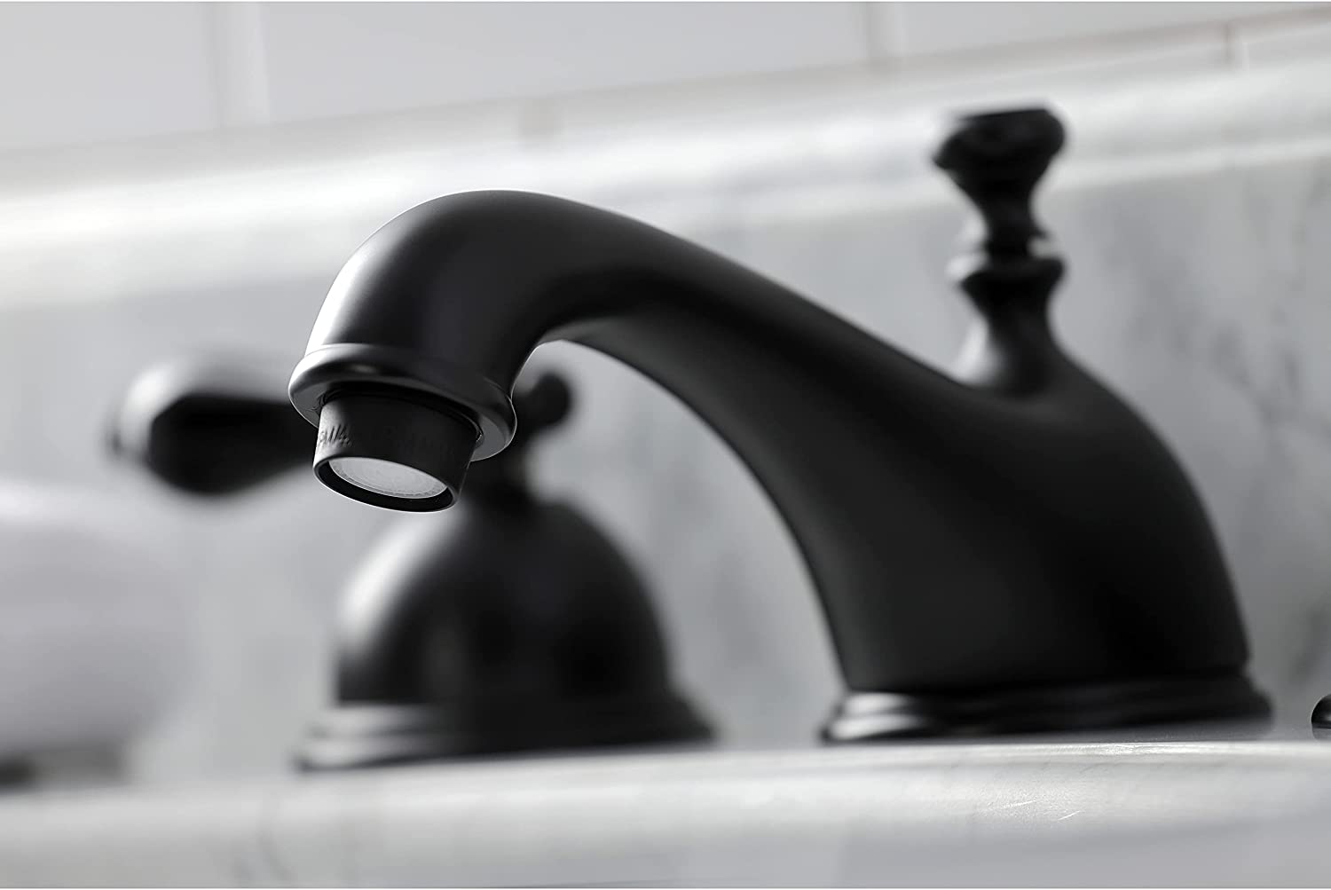 Kingston Brass KS3960PKL Duchess Widespread Bathroom Faucet, Matte Black