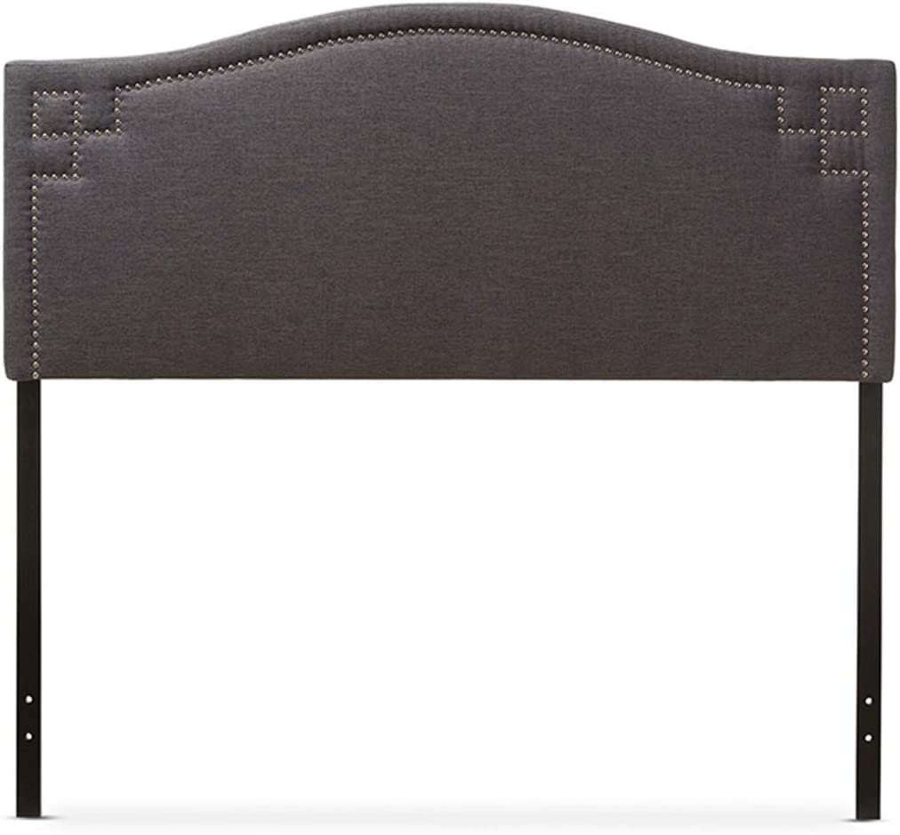 Baxton Studio Aubrey Modern and Contemporary Fabric Upholstered Headboard Grey/Full