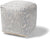 Baxton Studio Juvita Modern and Contemporary Ivory and Blue Handwoven Cotton Paisley Pouf Ottoman