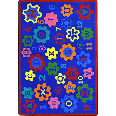 Joy Rugs Geared for Learning Machine Tufted - Cut Pile Multi 78 x 109 - Area Rug