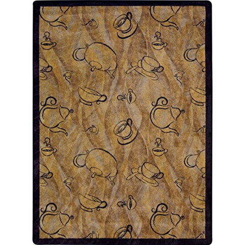 Joy Carpets Kaleidoscope Fresh Brew Whimsical Area Rugs, 64-Inch by 92-Inch by 0.36-Inch, Mocha