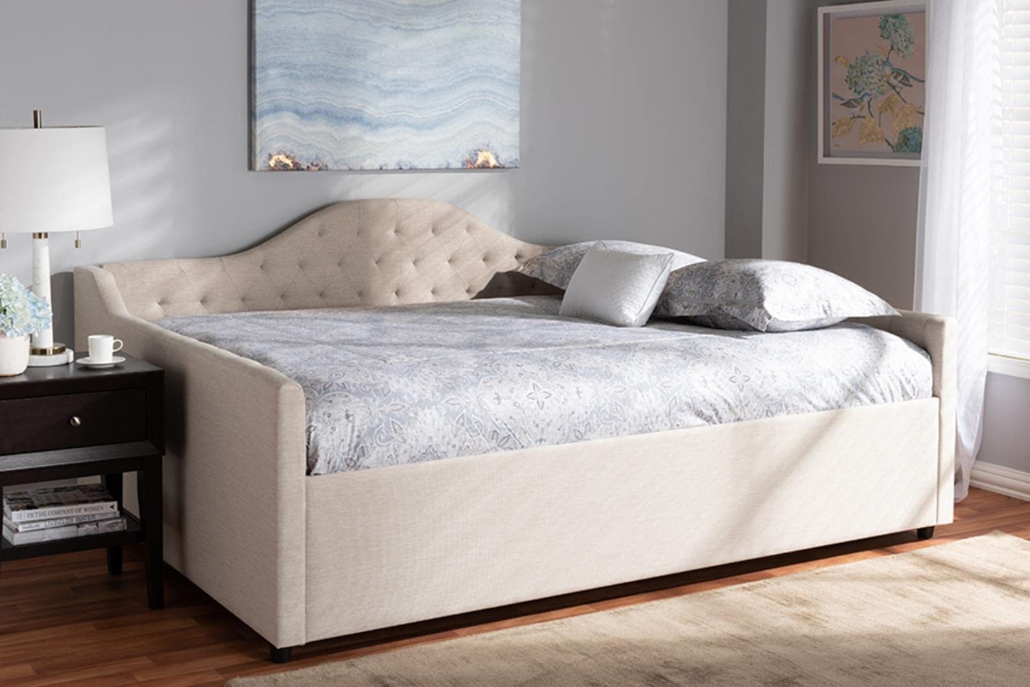 Baxton Studio Eliza Modern and Contemporary Fabric Upholstered Daybed