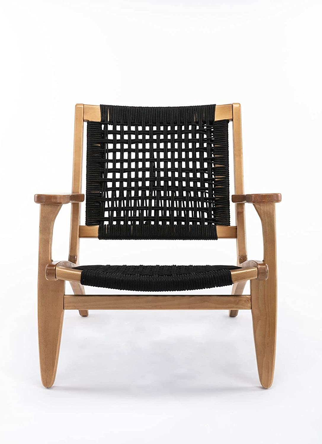 Boraam Harrison Woven Chair, Black &amp; Oak