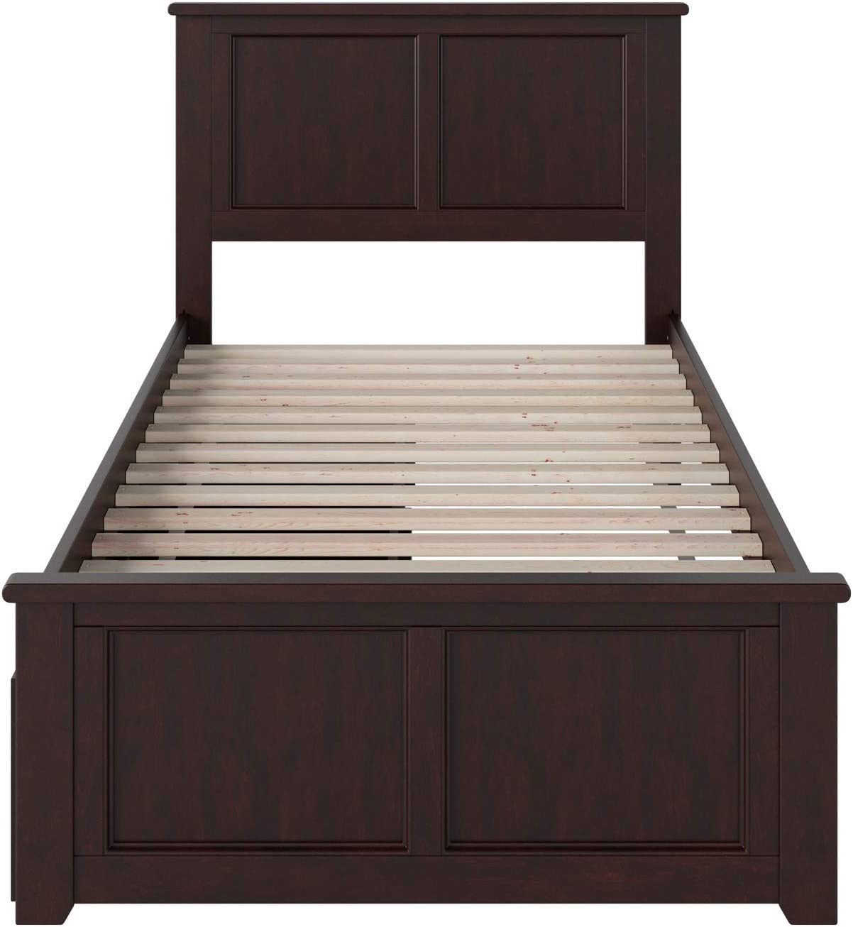 Atlantic Furniture AR8626111 Madison Platform Bed with Matching Foot Board and 2 Urban Bed Drawers, Twin, Espresso