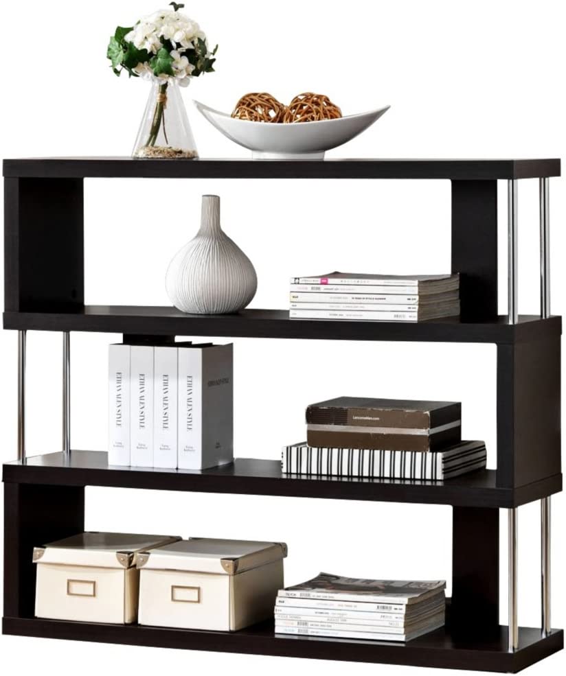Baxton Studio, Dark Brown Barnes 3-Shelf Modern Bookcase