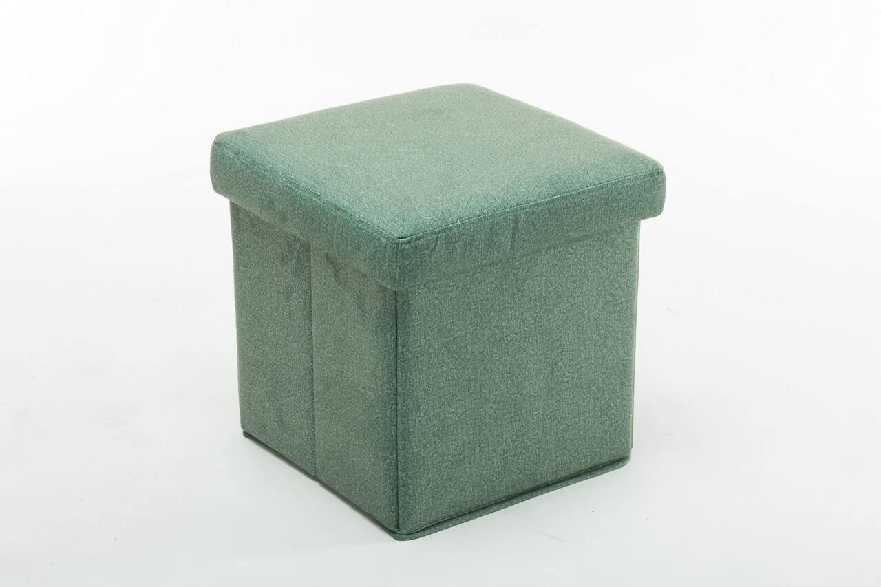 Boraam Upholstered Folding Storage Ottoman, Green