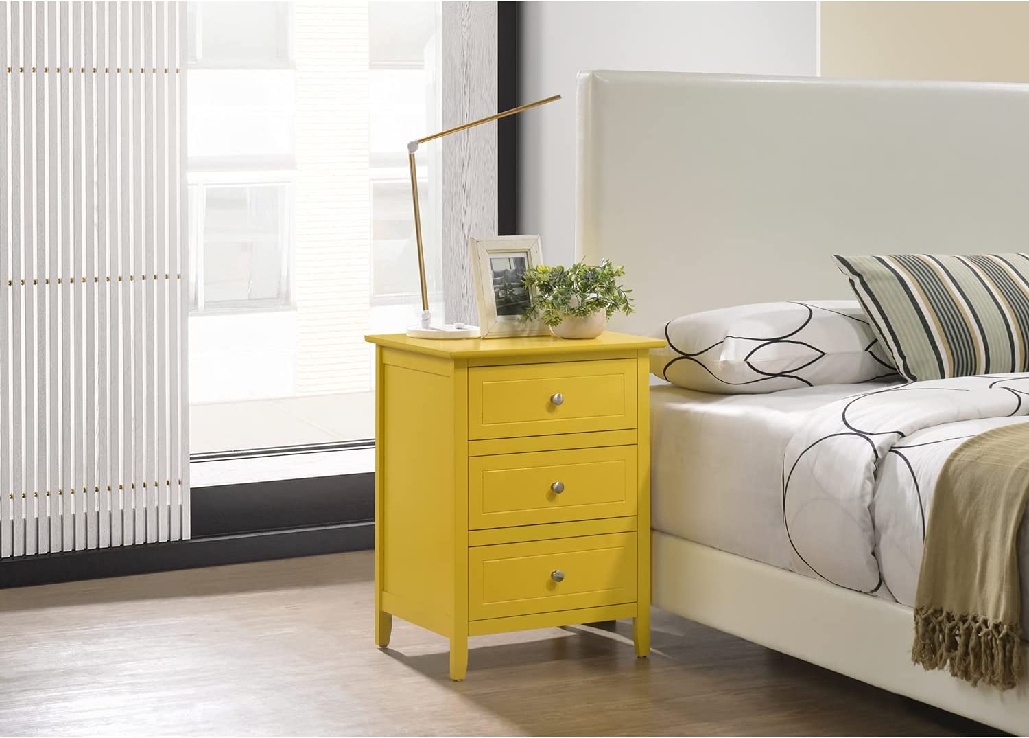 Glory Furniture Daniel G1302-N Nightstand, Yellow