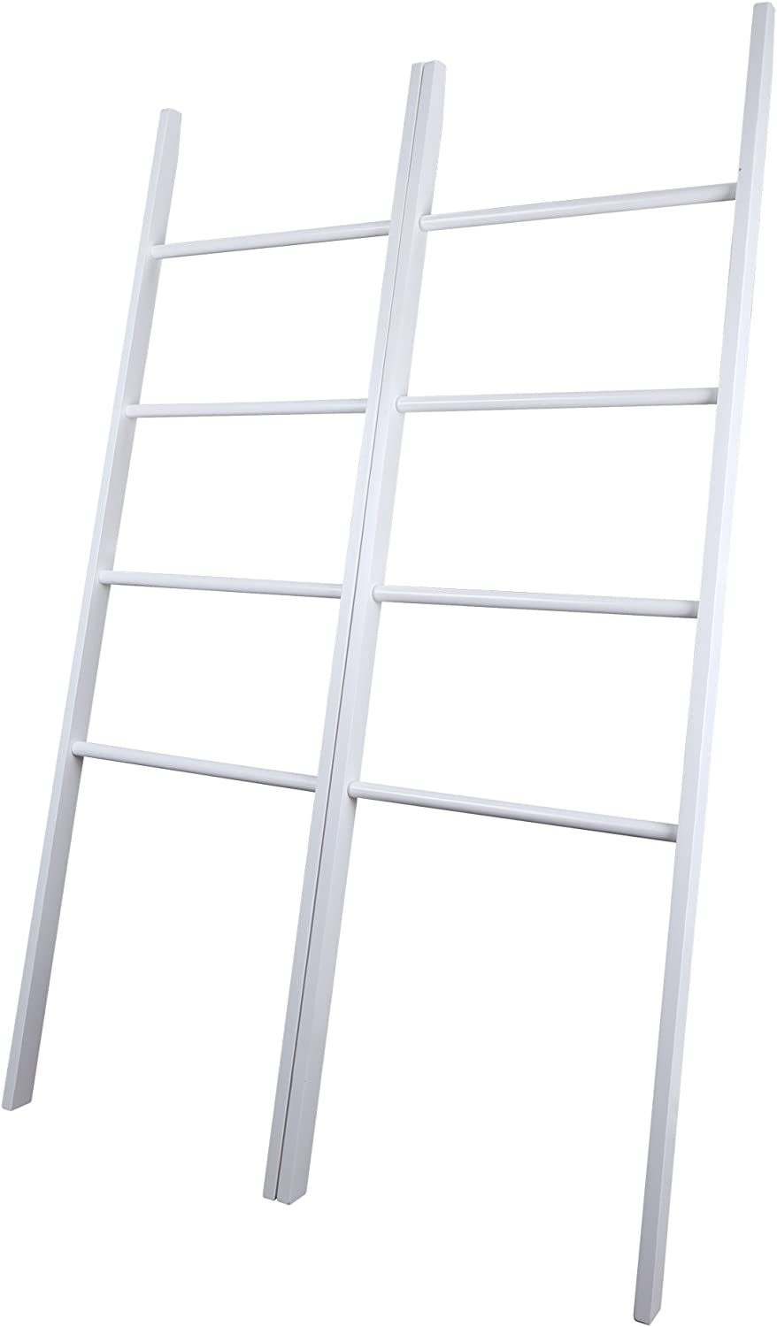 Casual Home Decorative Twin Ladders, White