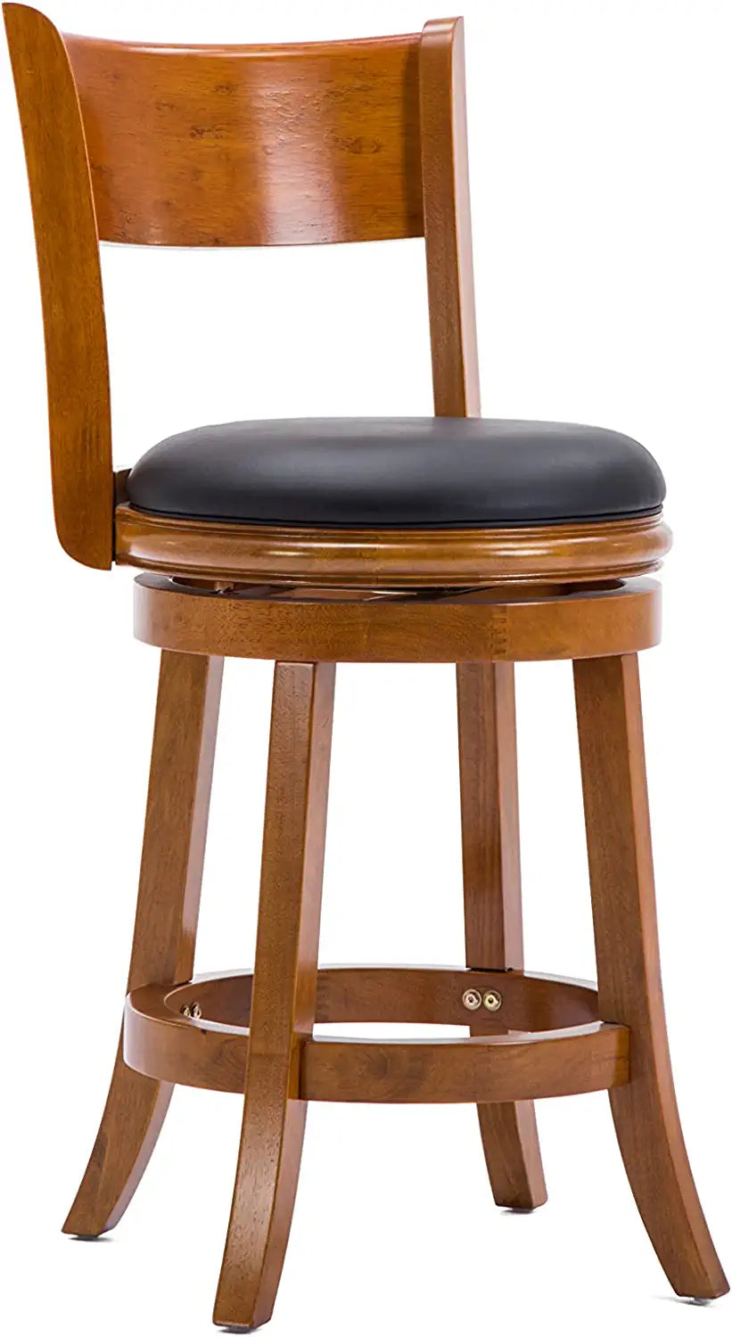 Boraam Palmetto Counter Height Swivel Stool, 24-Inch, Fruitwood