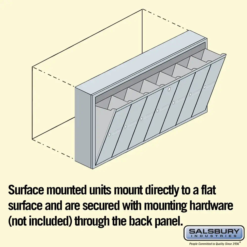 Salsbury Industries 3507ASP Surface Mounted Vertical Mailbox with Master Commercial Lock, Private Access and 7 Doors, Aluminum