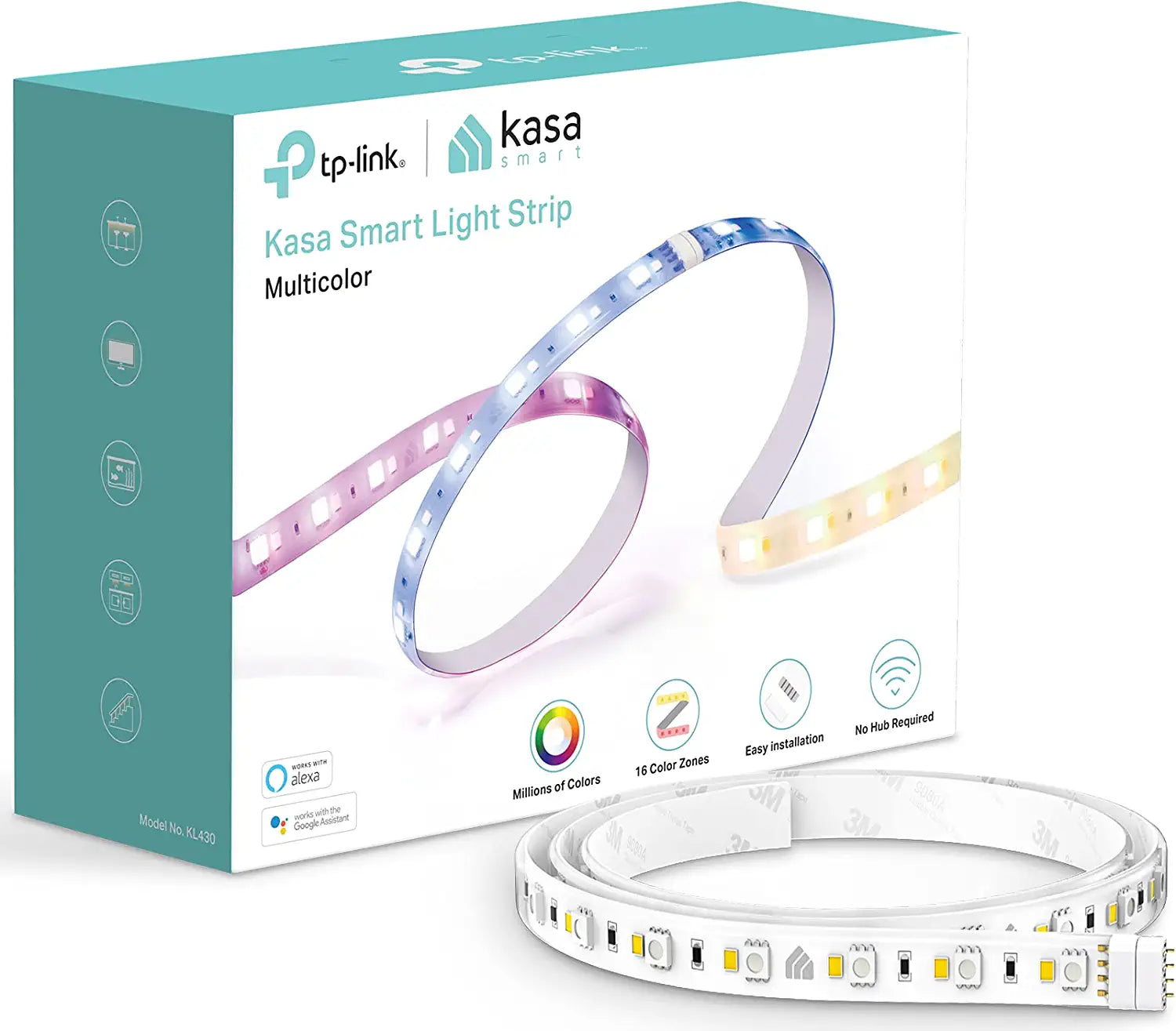 Kasa Smart Premium LED Light Strip KL430, 16 Color Zones RGBIC with Approx. 1400 lumen High Brightness, 6.6ft Wi-Fi LED Lights Work w/ Alexa &amp; Google Home, PU Coating, 2 Yr Warranty