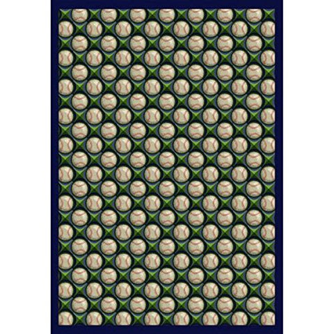 Joy Carpets Sports Fan Bases Loaded Area Rugs, 92-Inch by 129-Inch by 0.36-Inch, Spring Training
