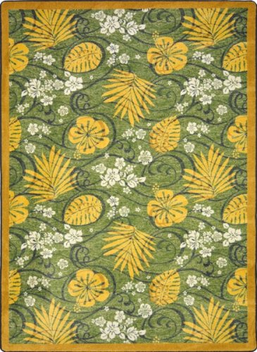 Joy Carpets Kaleidoscope Trade Winds Whimsical Area Rugs, 92-Inch by 129-Inch by 0.36-Inch, Bamboo