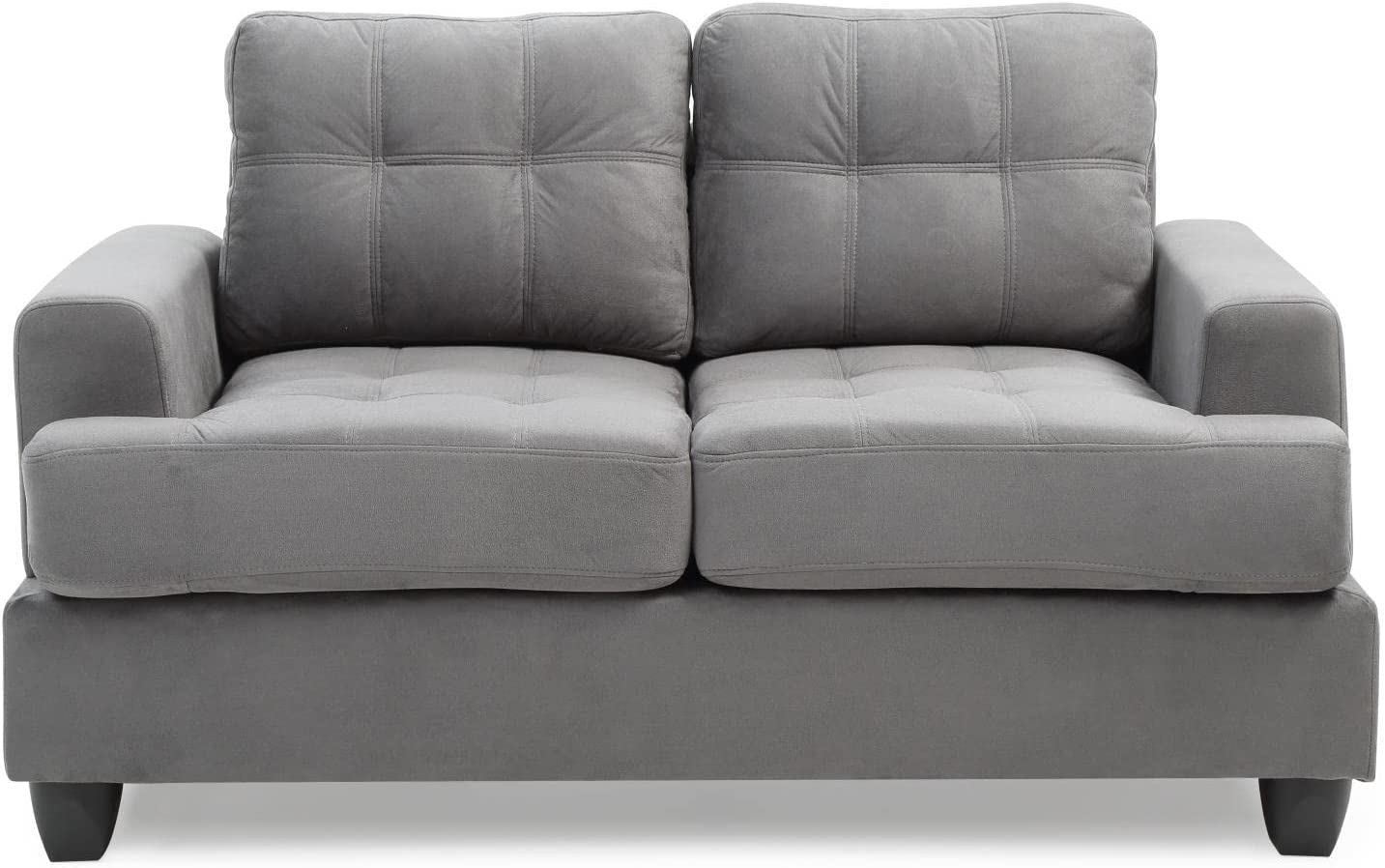 Glory Furniture Upholstered Love Seat, Grey Suede