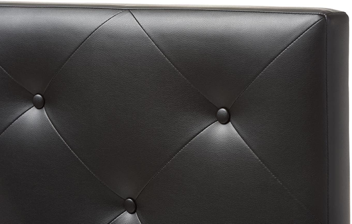 Baxton Studio Baltimore Modern and Contemporary Faux Leather Upholstered Headboard Black/Twin