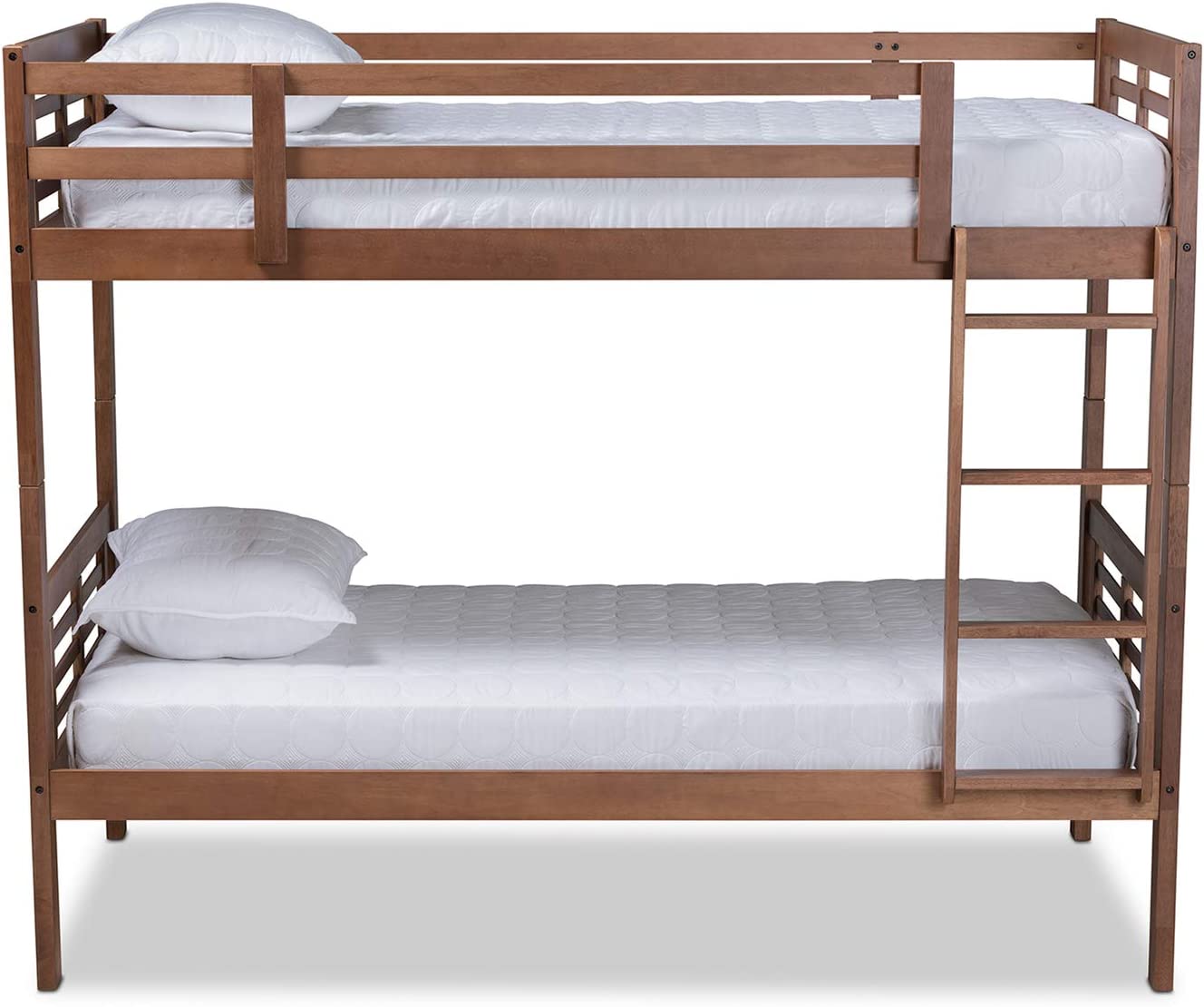 Baxton Studio Liam Modern and Contemporary Walnut Brown Finished Wood Twin Size Bunk Bed