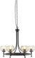 Harbor House Tessa Six-Light Modern Chandeliers - Steel Frame, Grey Glass Sphere Shade Pendant Ligthing Lamp Ceiling Dining Room Lighting Fixtures Hanging, Black 1 PC Semi-Flush Mount Lighting Set