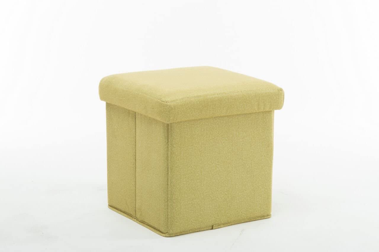 Boraam Upholstered Folding Storage Ottoman, Mustard Yellow