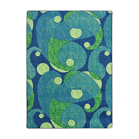Joy Carpets Kid Essentials Jazzy Teen Area Rugs, 46-Inch by 64-Inch by 0.36-Inch, Blue/Teal