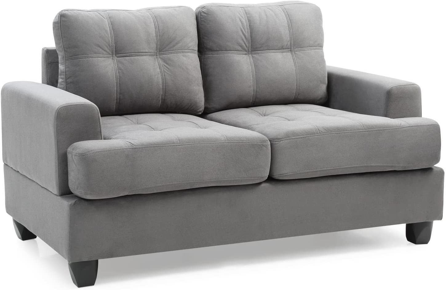 Glory Furniture Upholstered Love Seat, Grey Suede