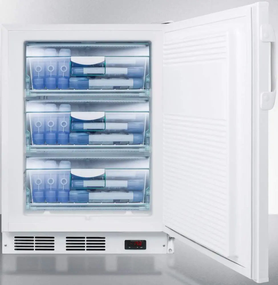 Summit Appliance VT65ML7ADA Commercial ADA Compliant Freestanding Medical All-Freezer Capable of -25Ã‚ÂºC Operationwith Front-Mounted Lock, Manual Defrost, Adjustable Thermostat and White Exterior