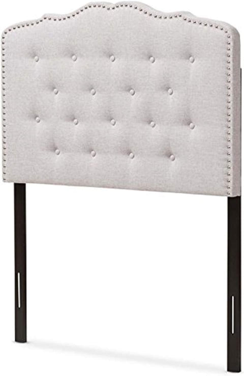 Baxton Studio Lucy Modern and Contemporary Greyish Beige Fabric Twin Size Headboard