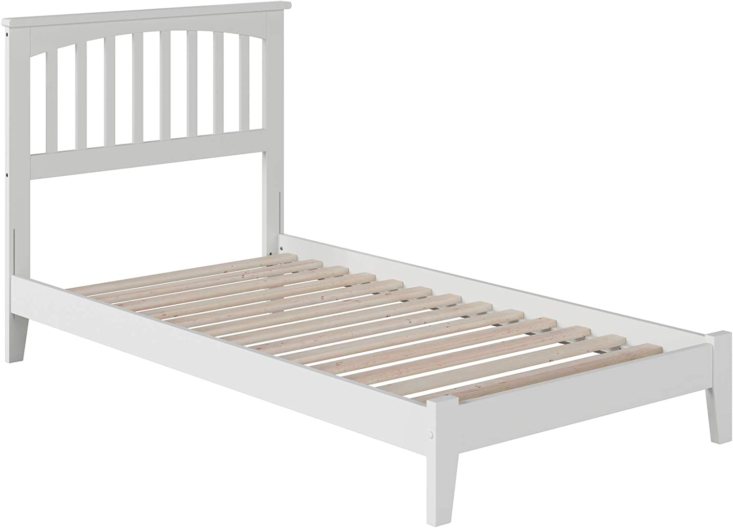 AFI Mission Platform Bed with Open Footboard and Turbo Charger, Twin, White