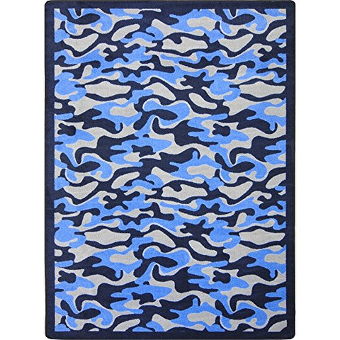 Joy Carpets Kaleidoscope Funky Camo Whimsical Area Rugs, 46-Inch by 64-Inch by 0.36-Inch, Blue