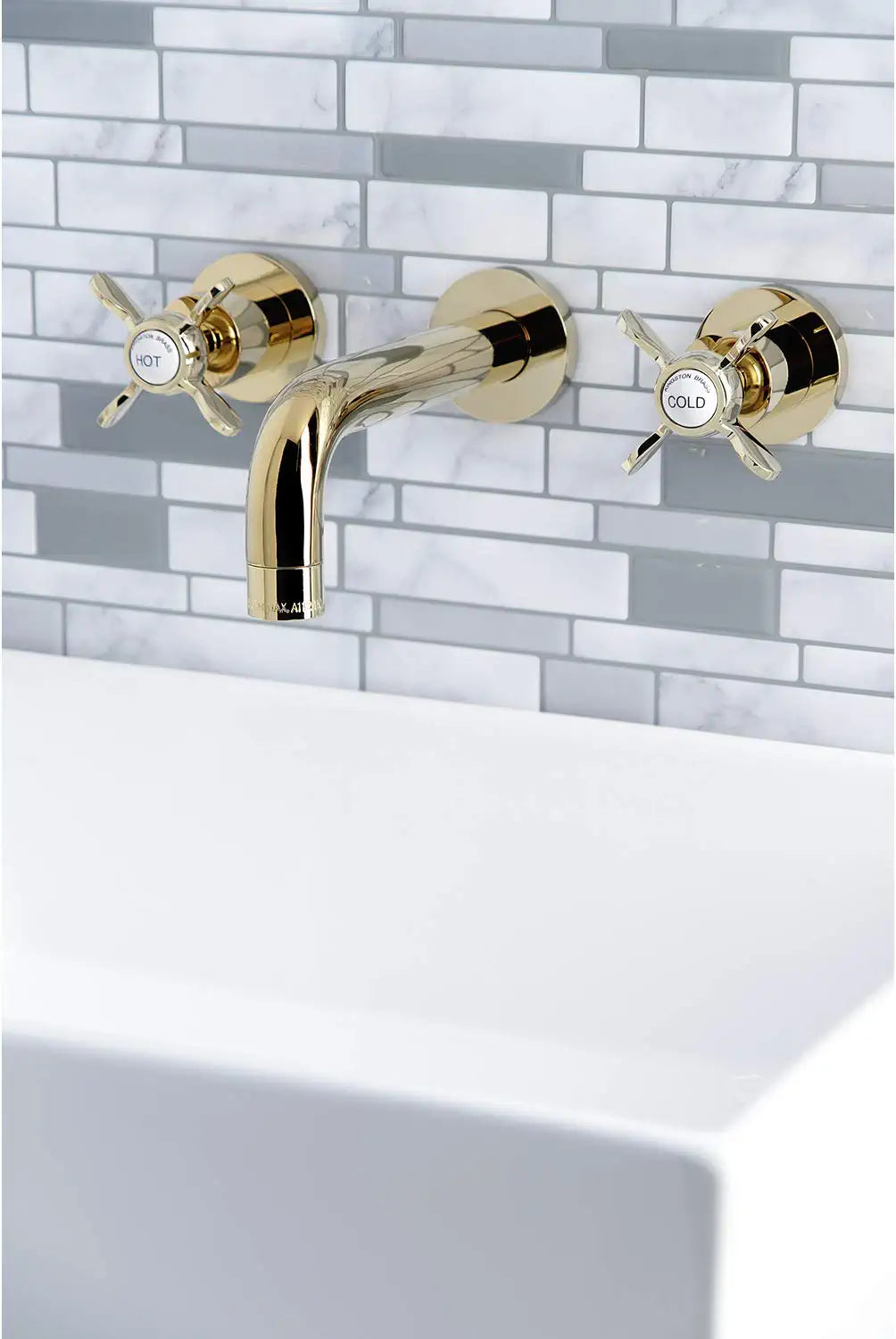 Kingston Brass KS8122BEX Essex Bathroom Faucet, Polished Brass