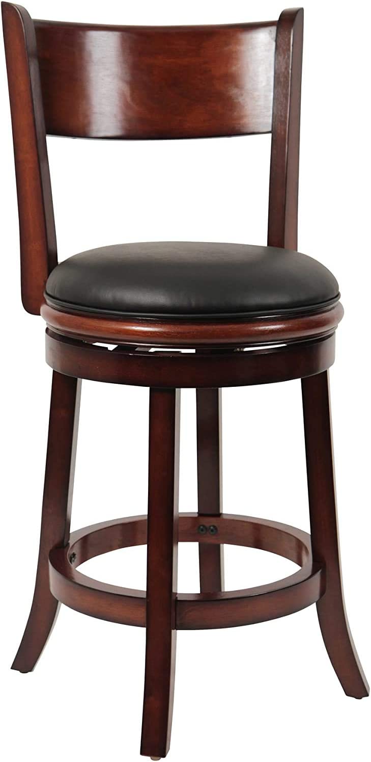 Boraam Palmetto Counter Height Swivel Stool, 24-Inch, Brandy