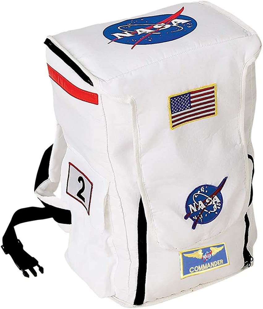 Aeromax Jr. Astronaut Backpack, White, with NASA patches