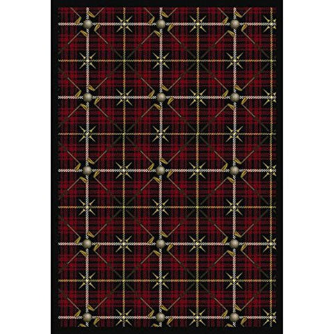 Joy Carpets Sports Fan Saint Andrews Area Rugs, 64-Inch by 92-Inch by 0.36-Inch, Lumberjack Red