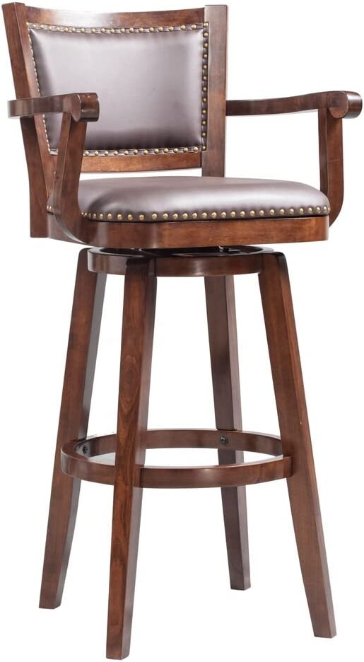 Boraam Broadmoor Swivel Extra Tall Barstool, 50-Inch, Cappuccino