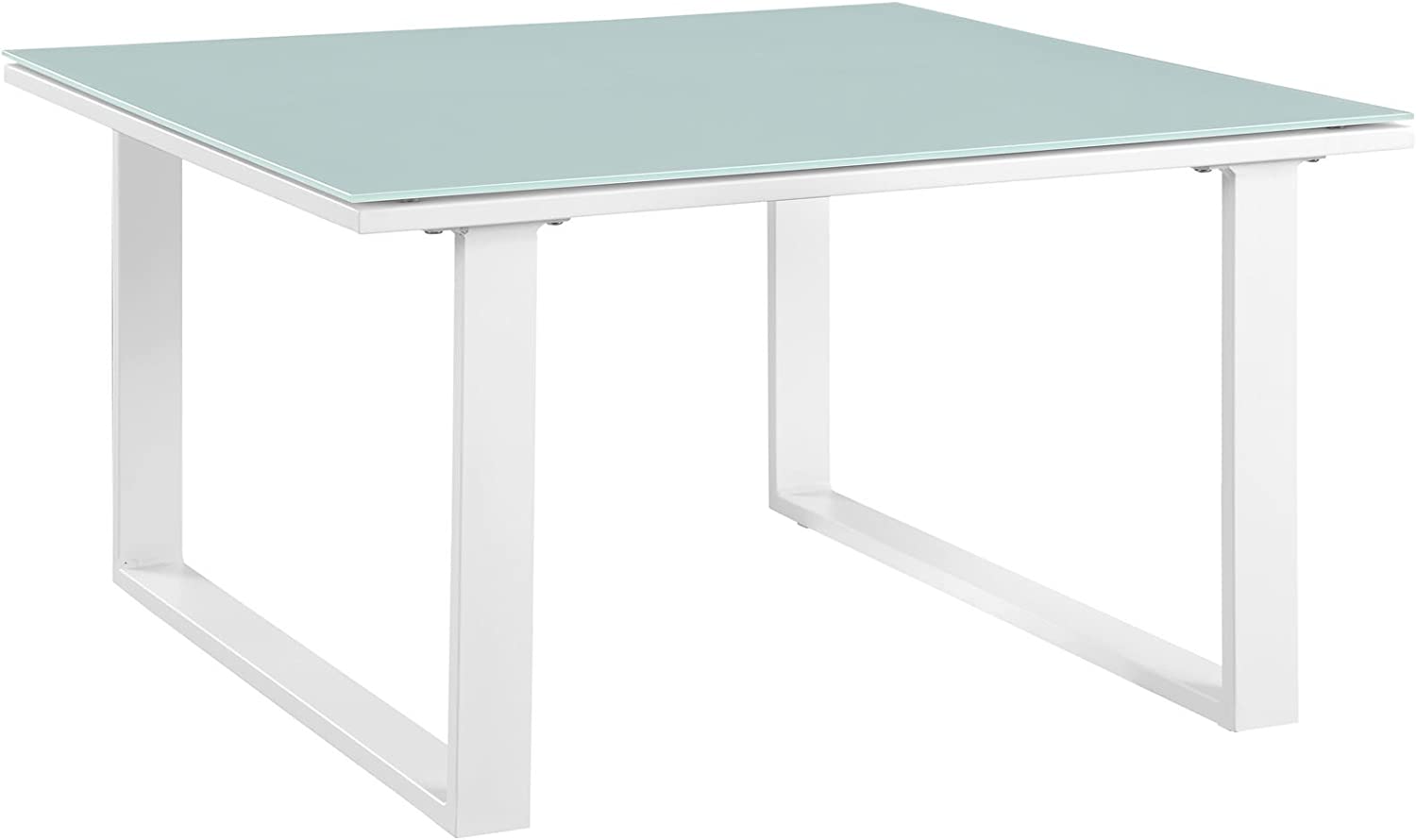 Modway Fortuna Aluminum Outdoor Patio Side Table in White