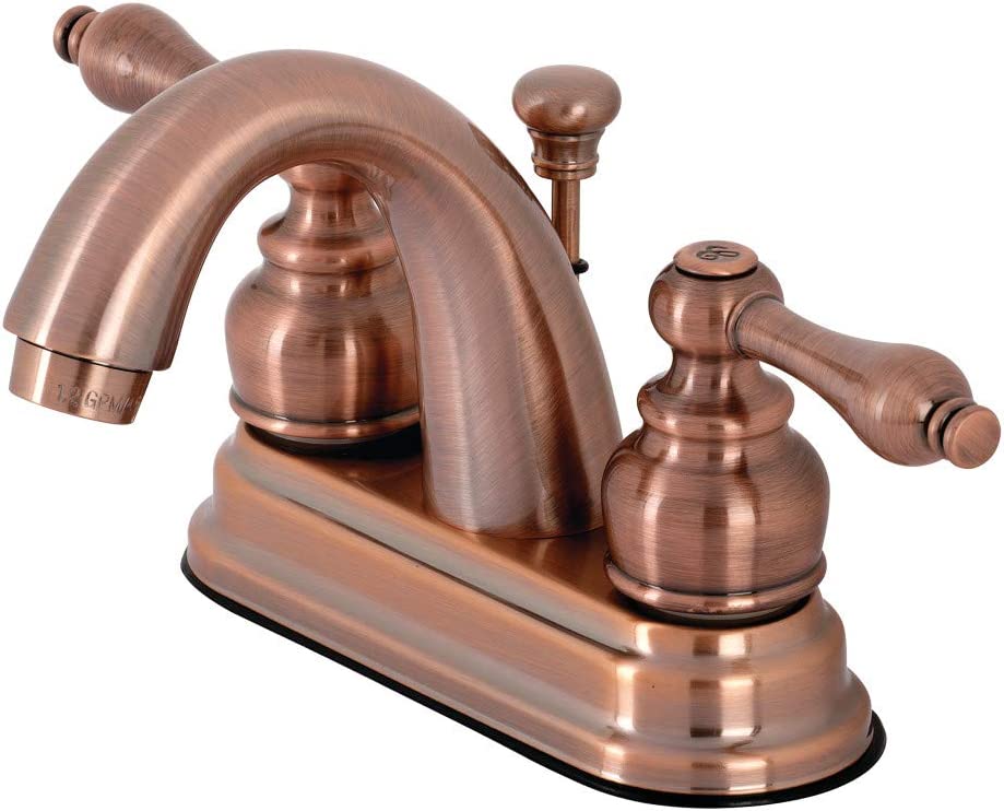 Kingston Brass KB561ALAC Restoration 4&#34; Centerset Bathroom Faucet, Antique Copper