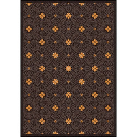 Joy Carpets Any Day Matinee Fort Wood Theater Area Rugs, 64-Inch by 92-Inch by 0.36-Inch, Brown