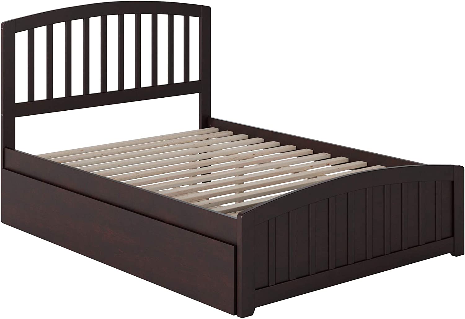 AFI Richmond Platform Bed with Matching Footboard and Turbo Charger with Twin Size Urban Trundle, Full, Espresso