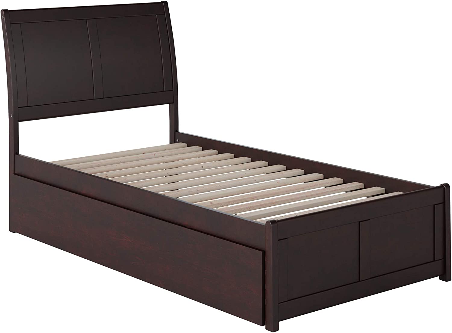 AFI Portland Platform Bed with Matching Footboard and Turbo Charger with Twin Extra Long Trundle, XL, Espresso