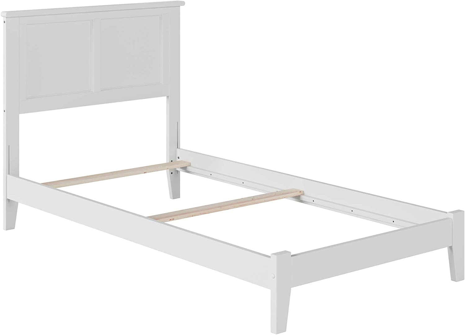 AFI Madison Traditional Bed with Open Footboard and Turbo Charger, Twin, White