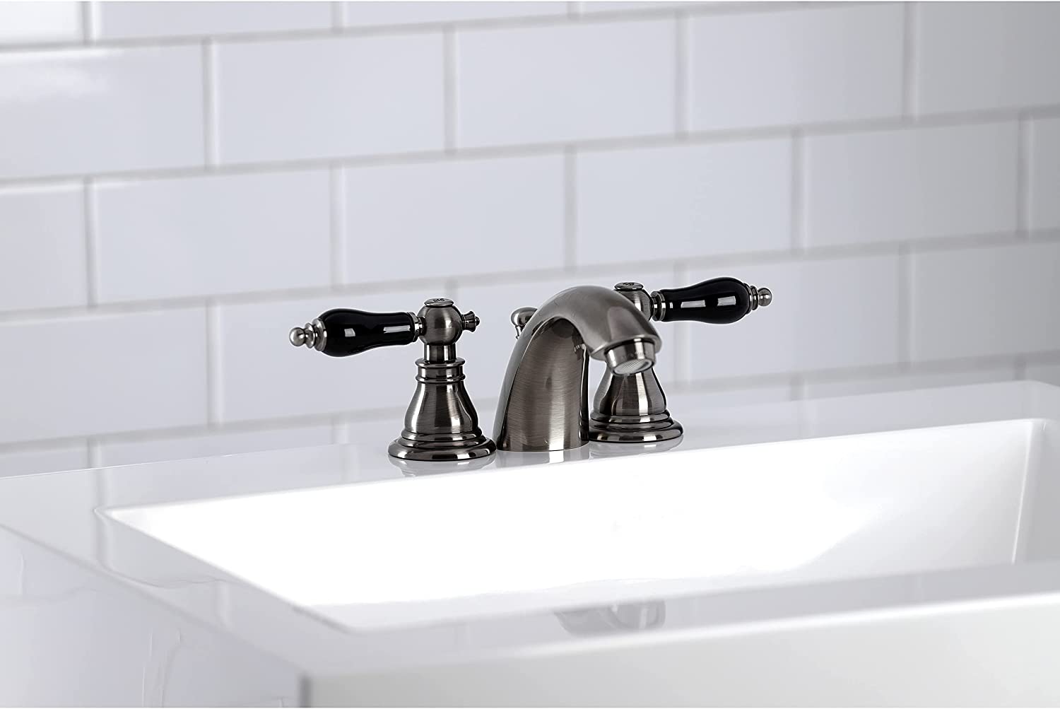 Kingston Brass KB953AKL Duchess Mini-Widespread Bathroom Faucet, Black Stainless