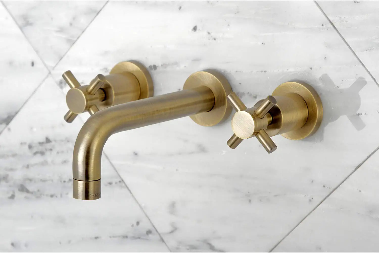 Kingston Brass KS8123DX Concord 2-Handle Wall Mount Bathroom Faucet, Antique Brass