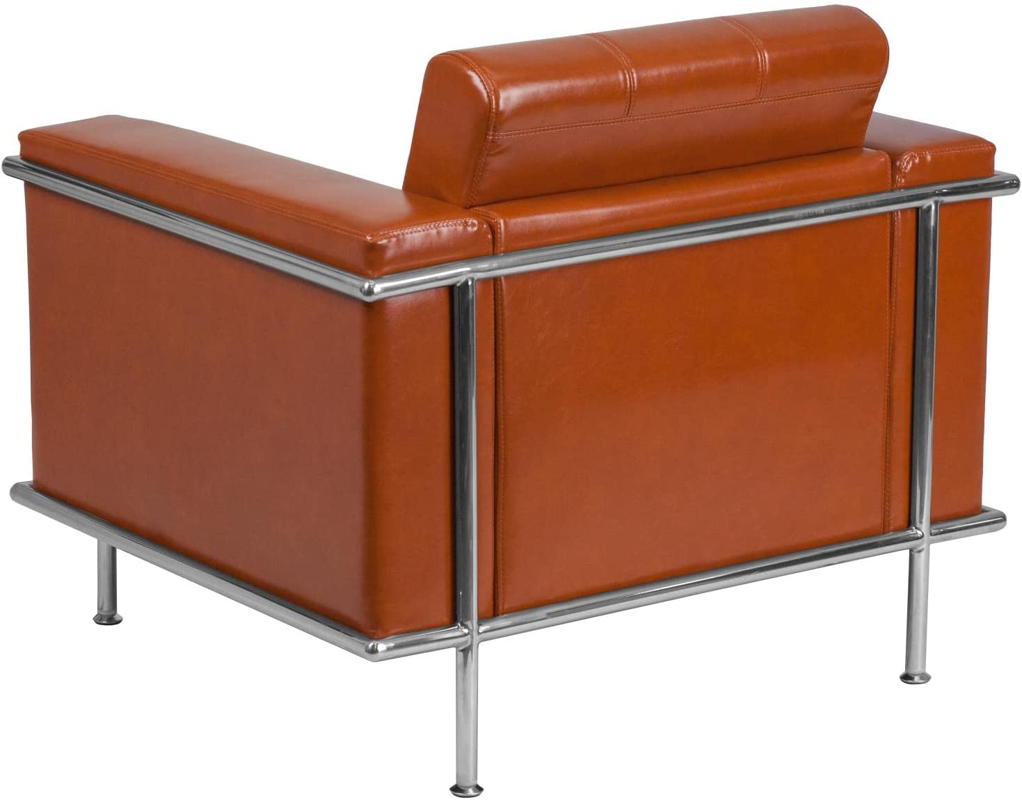 Flash Furniture HERCULES Lesley Series Contemporary Cognac LeatherSoft Chair with Encasing Frame