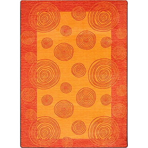 Joy Carpets Kid Essentials Whimzi Teen Area Rugs, 64-Inch by 92-Inch by 0.36-Inch, Orange