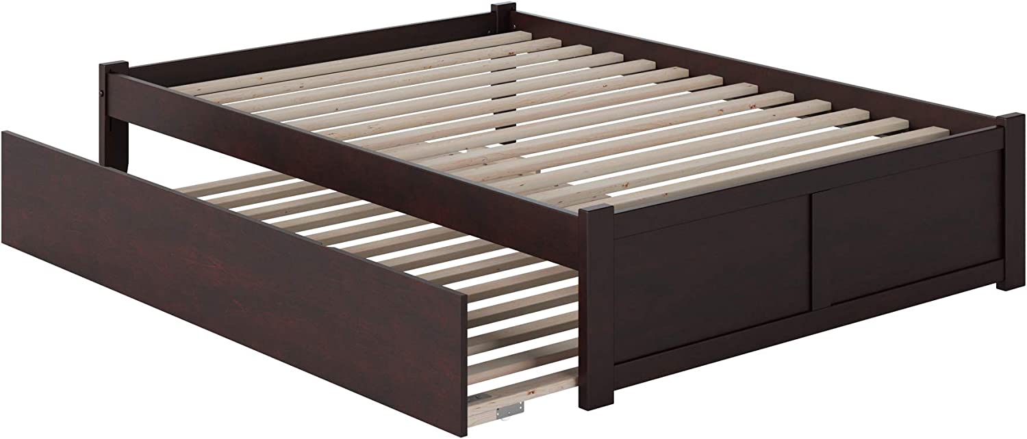 AFI Concord Platform Flat Panel Foot Board and Full Size Urban Trundle Bed, Espresso