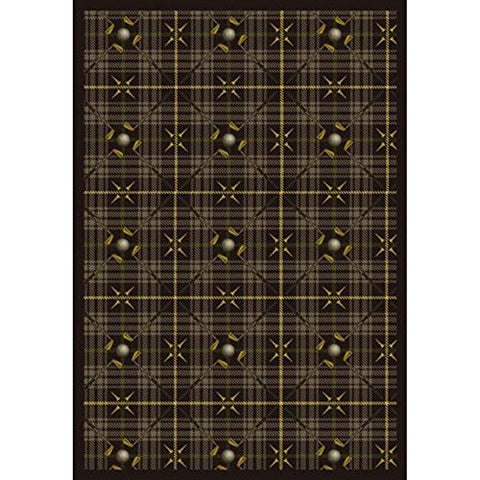 Joy Carpets Sports Fan Saint Andrews Sports Area Rugs, 64-Inch by 92-Inch by 0.36-Inch, Bark Brown