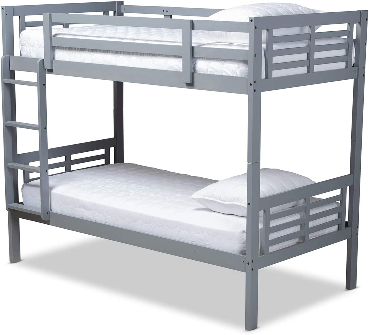 Baxton Studio Liam Modern and Contemporary Grey Finished Wood Twin Size Bunk Bed