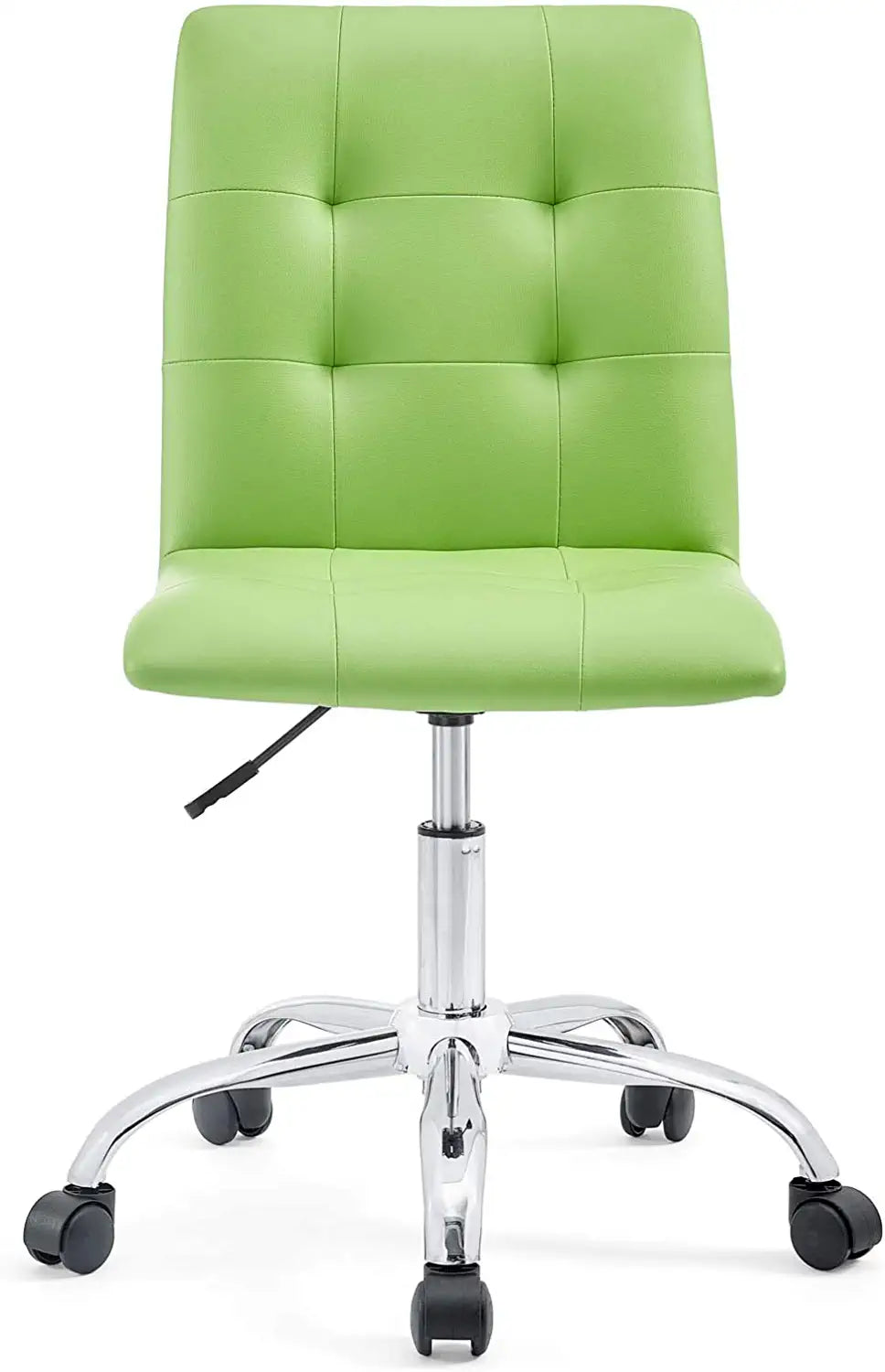 Modway Prim Ribbed Armless Mid Back Swivel Conference Office Chair In Bright Green
